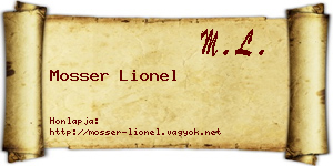 Mosser Lionel névjegykártya